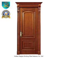 Puerta de madera maciza simplificada estilo europeo para interior con talla (ds-8037)